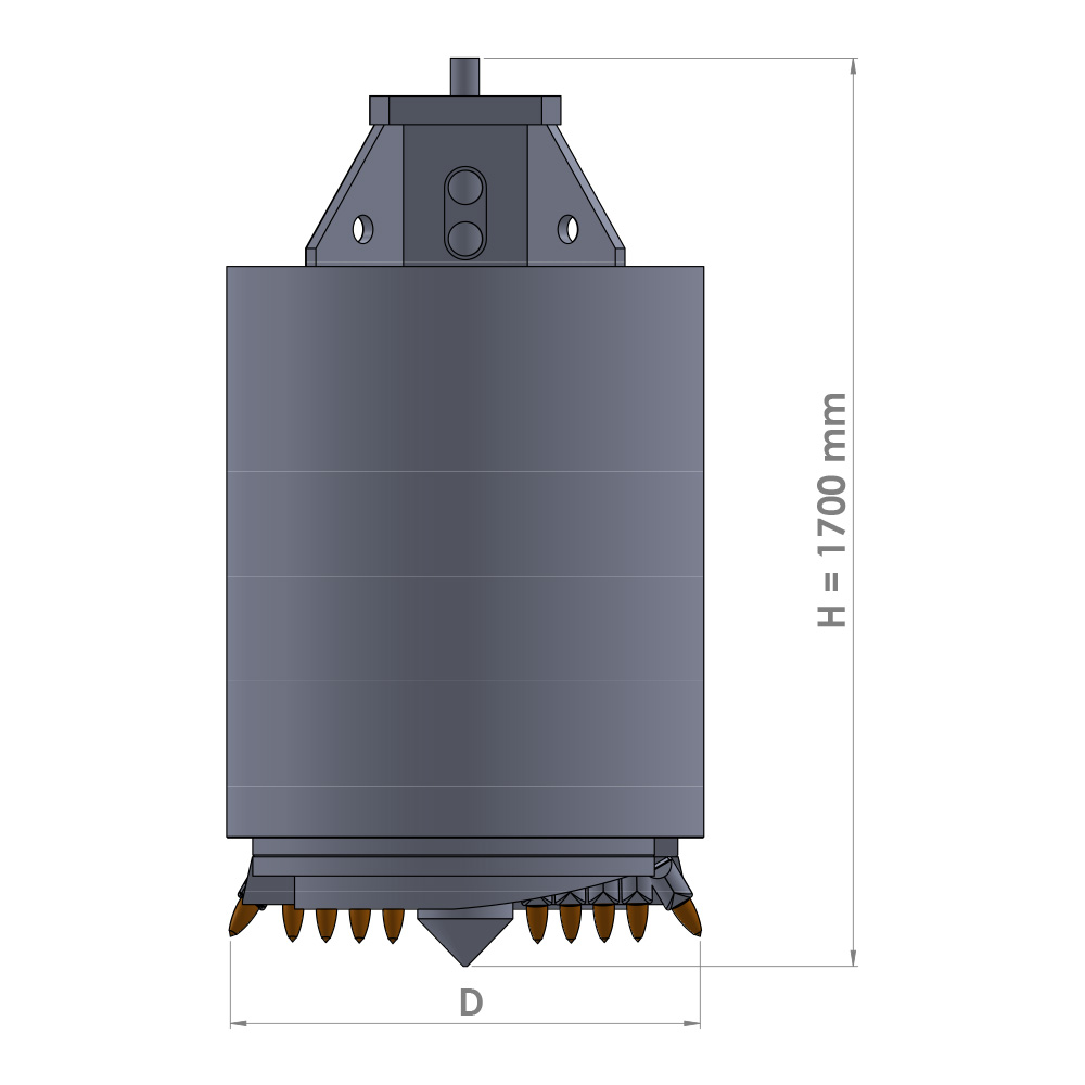 Bucket doppio fondo roccia standard