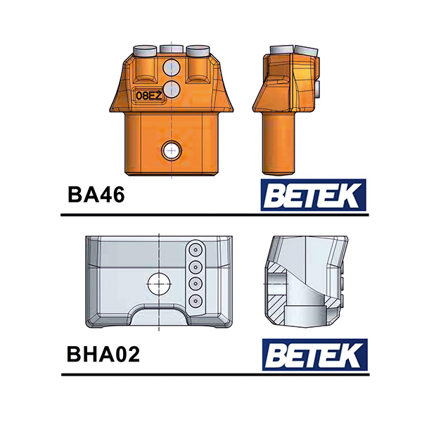 Inserto al widia intercambiabile BETEK BA46+BHA02